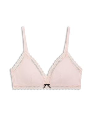 HUGO Triangle Bra With Lace Trims - Pink