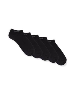 BOSS Five-Pack Of Ankle-Length Socks With Logo Details - Black