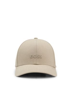 BOSS Cotton-Twill Cap With Embroidered Logo - Natural