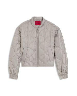 HUGO Water-Repellent Jacket With Onion Quilting - Grey