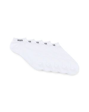 BOSS Five-Pack Of Ankle-Length Socks With Logo Details - White