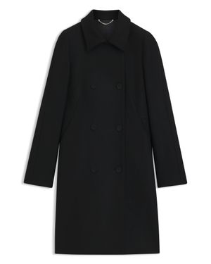 BOSS Double-Breasted Slim-Fit Coat - Black
