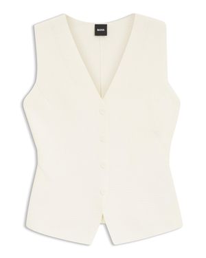 BOSS Regular-Fit Waistcoat - White