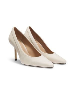 BOSS Suede Court Shoes With Comfort Insole - Natural