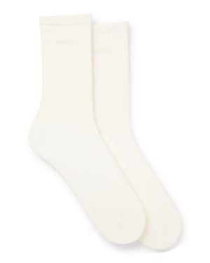 BOSS Two-Pack Of Regular-Length Socks With Logos - White