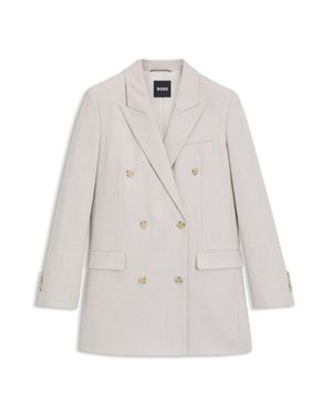 BOSS Regular-Fit Long-Length Blazer - White