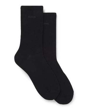 BOSS Two-Pack Of Regular-Length Socks With Logos - Black