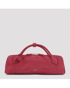 Alaïa Framboise Goat Leather Teckel Suede Clutch Shoulder Bag - Red