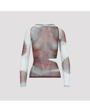 Jean Paul Gaultier Blurry Roses Top - Grey