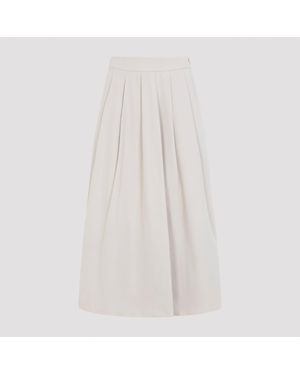 Peserico Midi Taffetas Skirt - White