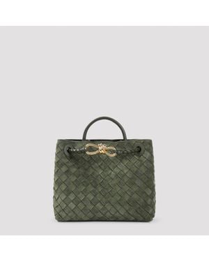 Bottega Veneta Mini Andiamo Suede Leather One-Shoulder Bag - Green