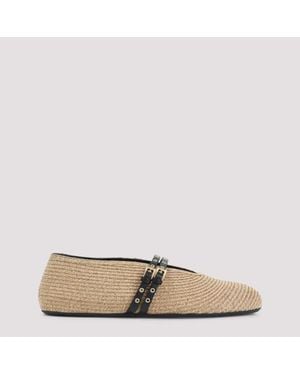 Alaïa Alaïa Paper Straw Ballerinas - Natural