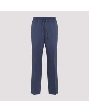 Brioni Asolo Linen And Cotton Trousers - Blue