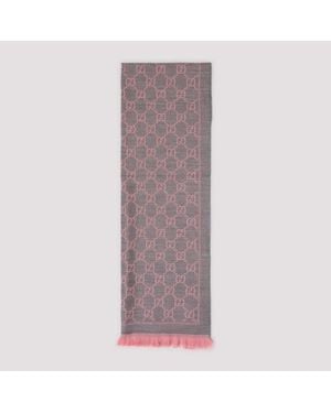 Gucci Gg Jacquard Pattern Knitted Scarf - Brown