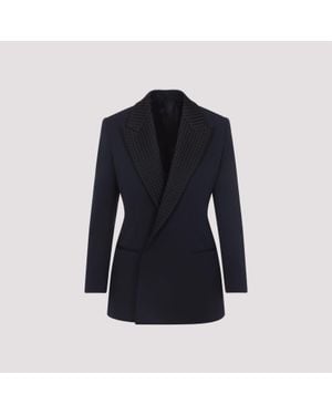 Bottega Veneta Intrecciato Collar Tuxedo Jacket - Blue