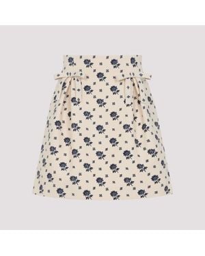 Valentino Virgin Wool Mini Skirt - Natural