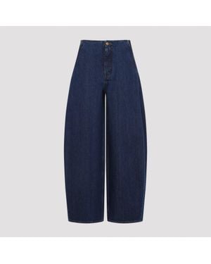 Jil Sander Medium Denim Wide Leg Denim Trousers - Blue