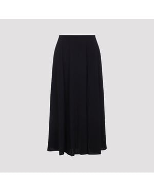 Alberta Ferretti Georgette Midi Skirt - Black
