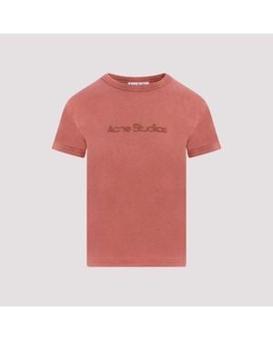 Acne Studios Logoed Cotton Crew-Neck Tee - Pink