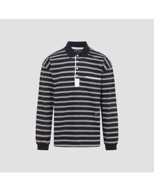 Bottega Veneta Stripes Piquet Polo - Blue