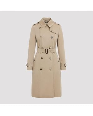 Burberry Heritage Cotton Trench Jacket - Natural