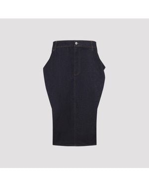 Jacquemus Dark Denim Midi Skirt - Blue