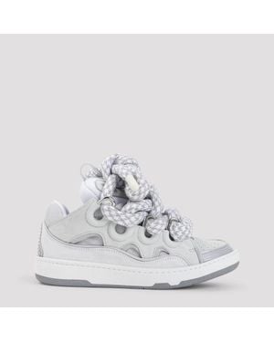 Lanvin Curb Leather Trainers - White