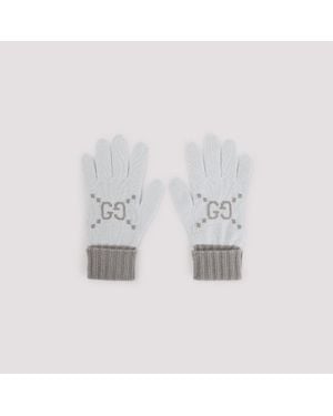 Gucci Gg Knit Gloves - Grey
