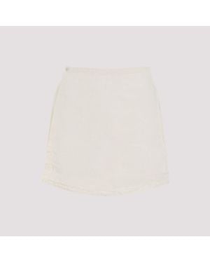 PANGAIA Bone Linen Summer Linen Wrap Shorts - White