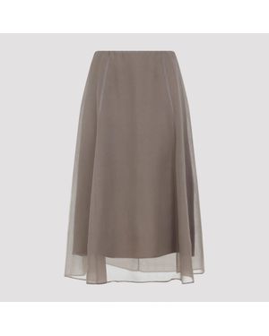 Brunello Cucinelli Midi Skirts - Brown