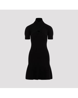 Patou Scarf Draped Dress - Black