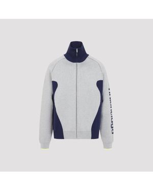 Balenciaga Knitted Zip Up Cardigan - Blue