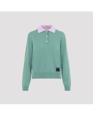 Marni Mint Polo Neck Jumper - Green