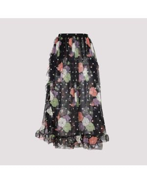 Etro Chic Silk Skirt With Ruffled Bow Closure - Black