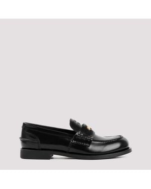 Miu Miu Leather Loafers - Black