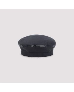 Maison Michel Logo Beret Hat - Blue