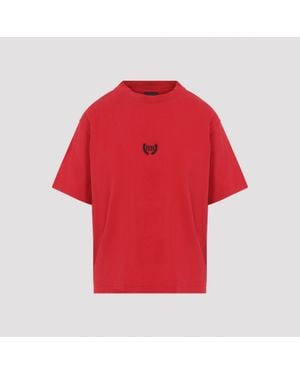 Balenciaga Medium Fit Cotton T-Shirt - Red
