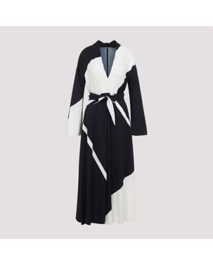 Alberta Ferretti Twill Printed Dress - Blue