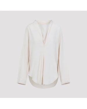 Studio Nicholson Pampa Draped Neck Top - White