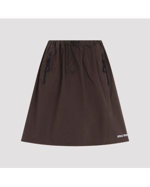 Miu Miu Cotton Skirt - Brown