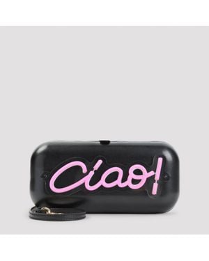 Moschino Neon Clutch Hello! - Black