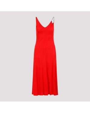 Lanvin Sleeveless A-Line Midi Dress - Red
