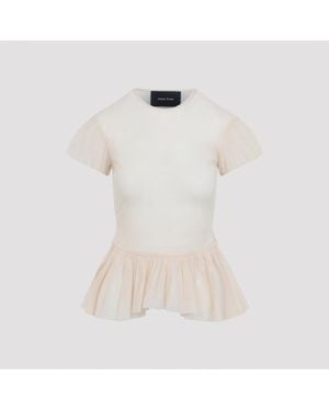 Simone Rocha Sheer Ballet Peplum Top - White