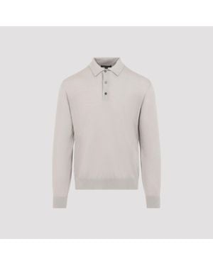 Sease Fine Knit Neck Polo - White