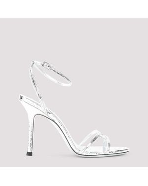 Jimmy Choo 1998 Leo Candy Wrap Leather Sandals - White