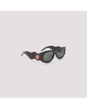 CASABLANCA Metal Oval Wave Acetate Sunglasses - Black