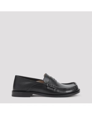 Loewe Campo Flap Back Loafers - Black