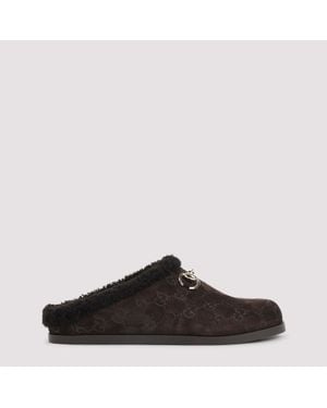 Gucci Suede Leather Mules - Brown
