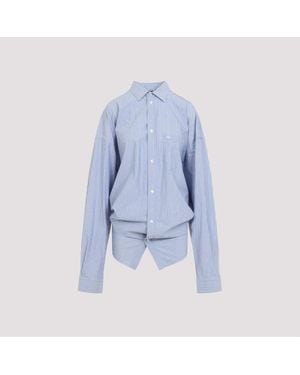 Balenciaga Long Sleeves Knotted Shirt - Blue