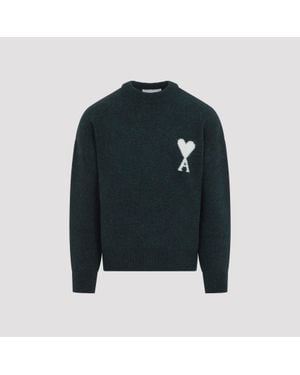Ami Paris Alpaca Blend Pullover Jumper - Black